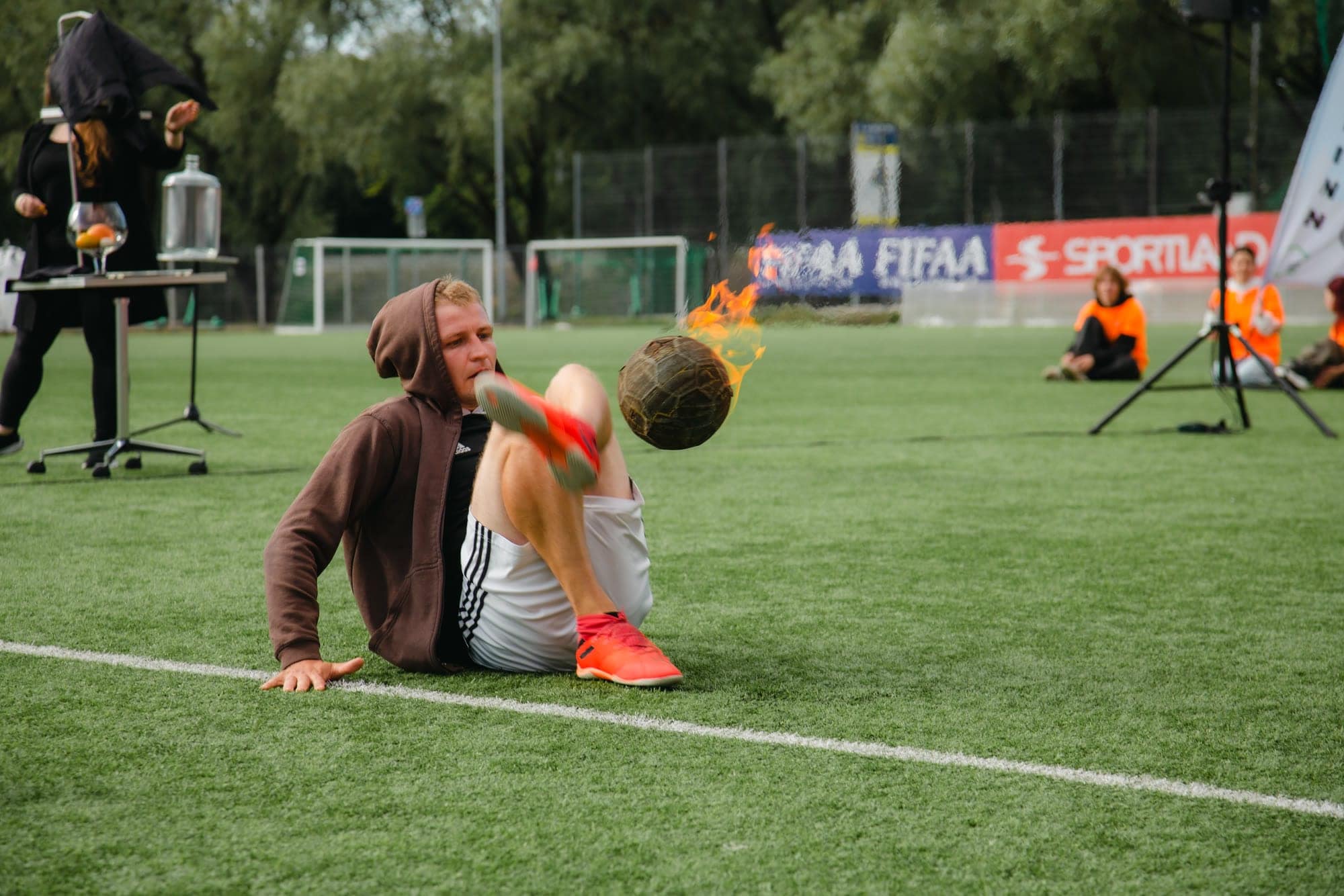 A moment on the touchline